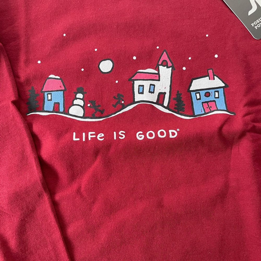 Life Is Good Festive Red Holiday Shirt
